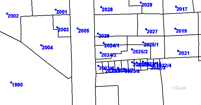 Parcela st. 2024/2 v KÚ Třešť, Katastrální mapa