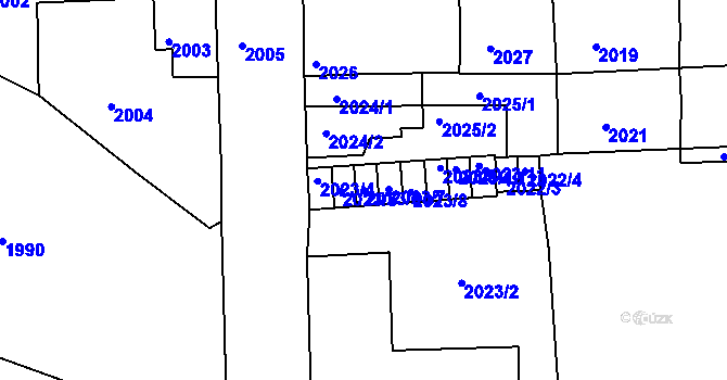 Parcela st. 2023/6 v KÚ Třešť, Katastrální mapa