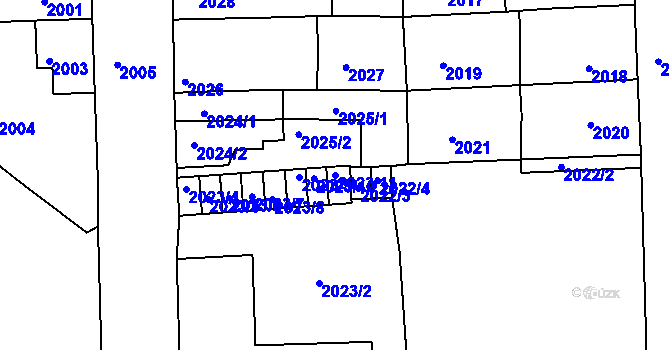 Parcela st. 2023/11 v KÚ Třešť, Katastrální mapa