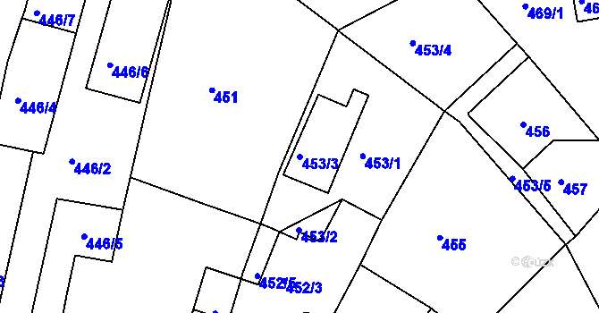 Parcela st. 453/3 v KÚ Třešť, Katastrální mapa