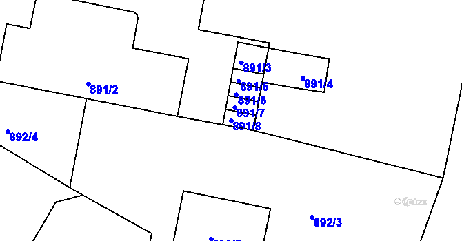 Parcela st. 891/8 v KÚ Třešť, Katastrální mapa