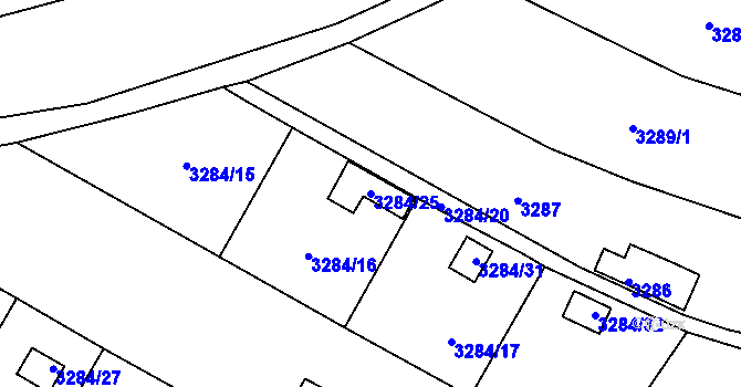 Parcela st. 3284/25 v KÚ Třešť, Katastrální mapa