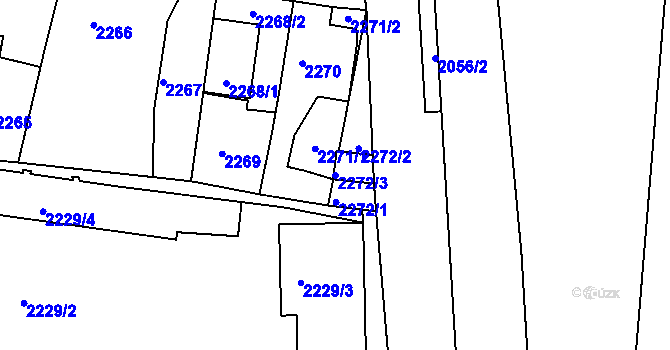 Parcela st. 2272/3 v KÚ Třešť, Katastrální mapa