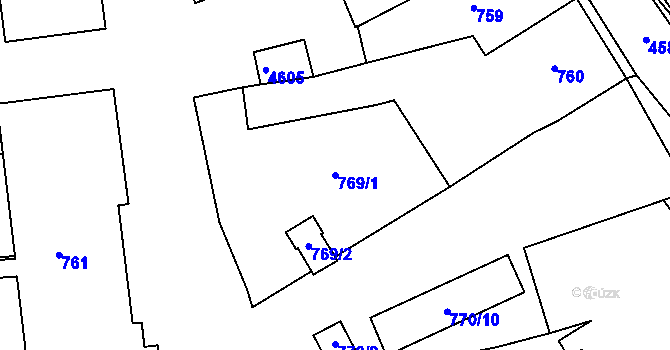 Parcela st. 769/1 v KÚ Třešť, Katastrální mapa