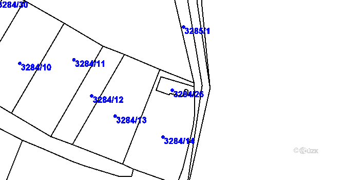 Parcela st. 3284/26 v KÚ Třešť, Katastrální mapa