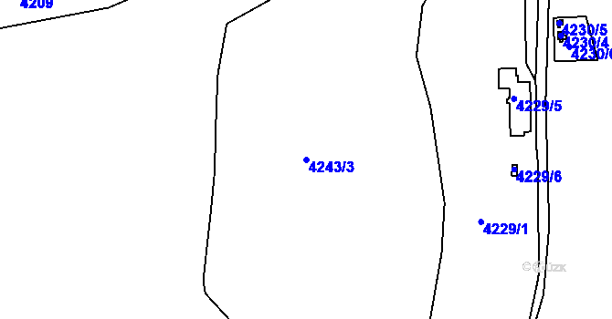 Parcela st. 4243/3 v KÚ Třešť, Katastrální mapa