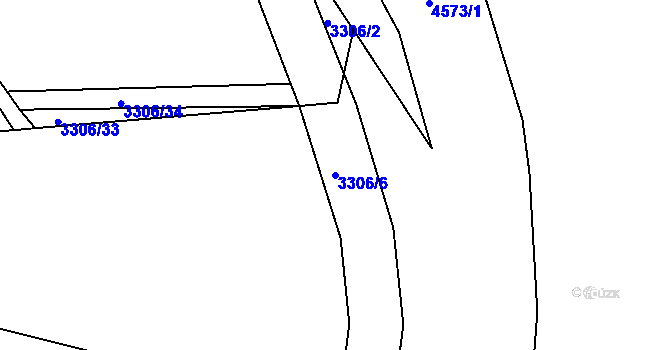 Parcela st. 3306/6 v KÚ Třešť, Katastrální mapa