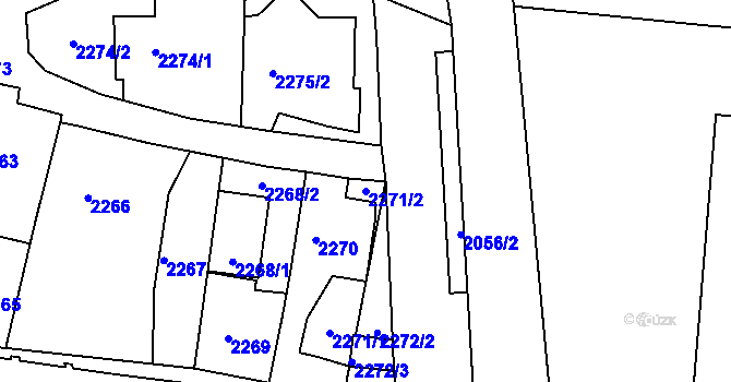 Parcela st. 2271/2 v KÚ Třešť, Katastrální mapa