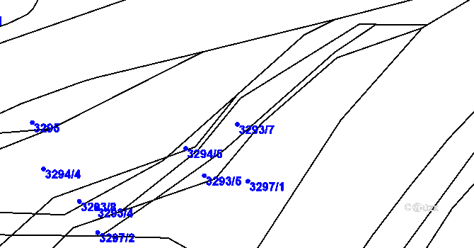 Parcela st. 3293/7 v KÚ Třešť, Katastrální mapa