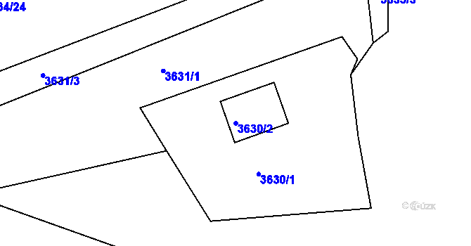 Parcela st. 3630/2 v KÚ Třešť, Katastrální mapa