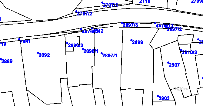 Parcela st. 2897/1 v KÚ Třešť, Katastrální mapa