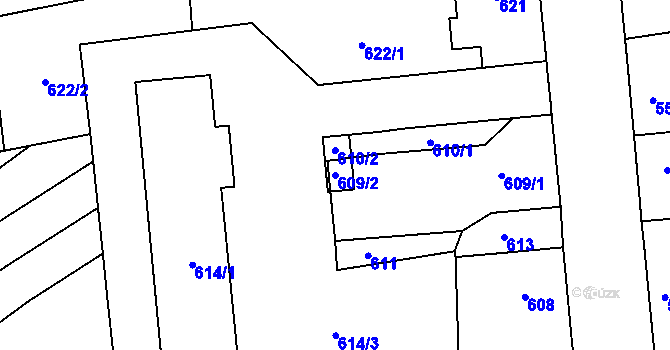 Parcela st. 609/2 v KÚ Třešť, Katastrální mapa