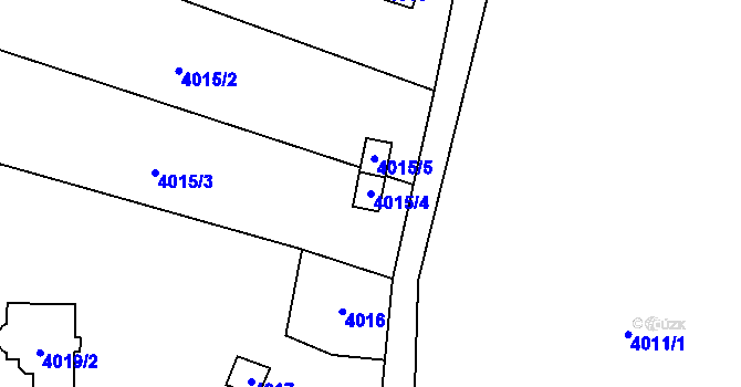 Parcela st. 4015/4 v KÚ Třešť, Katastrální mapa