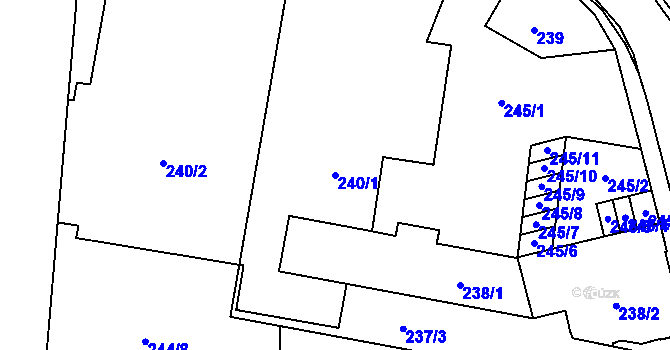 Parcela st. 240/1 v KÚ Třešť, Katastrální mapa