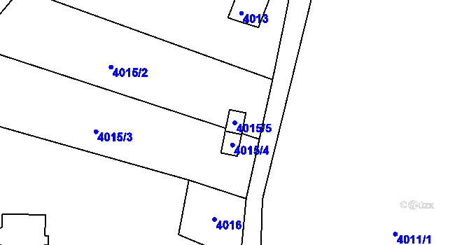Parcela st. 4015/5 v KÚ Třešť, Katastrální mapa