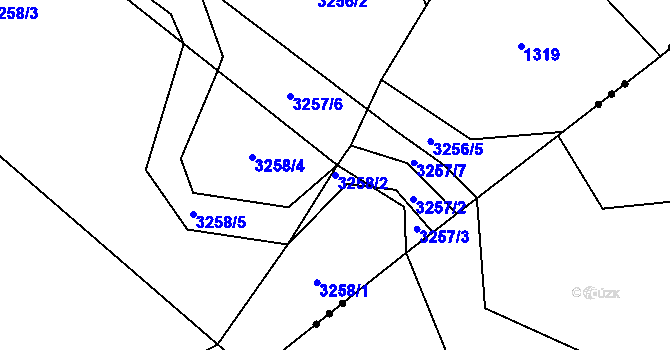 Parcela st. 3258/2 v KÚ Třešť, Katastrální mapa