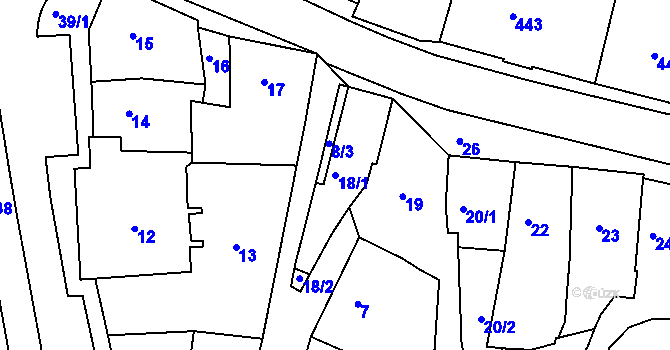 Parcela st. 18/1 v KÚ Třešť, Katastrální mapa