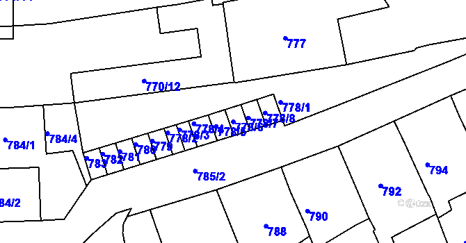 Parcela st. 778/6 v KÚ Třešť, Katastrální mapa