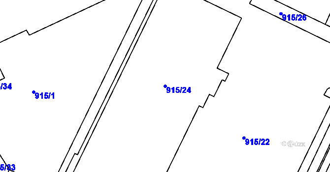 Parcela st. 915/24 v KÚ Třešť, Katastrální mapa