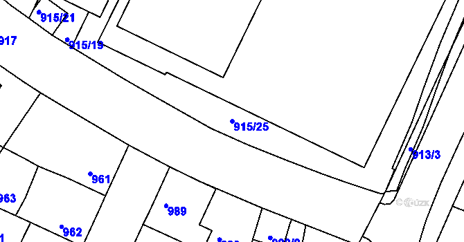 Parcela st. 915/25 v KÚ Třešť, Katastrální mapa
