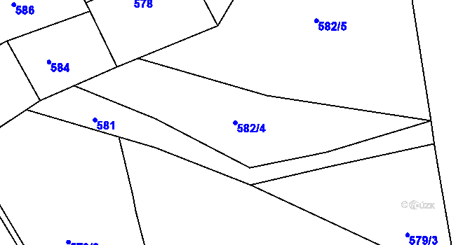 Parcela st. 582/4 v KÚ Třešť, Katastrální mapa