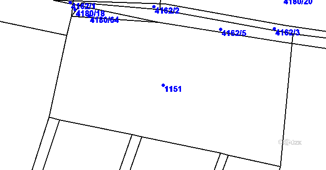 Parcela st. 1151 v KÚ Třešť, Katastrální mapa