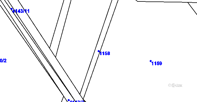 Parcela st. 1158 v KÚ Třešť, Katastrální mapa