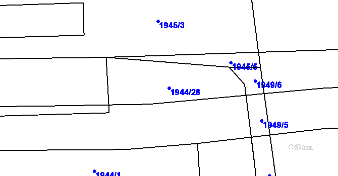 Parcela st. 1944/28 v KÚ Třešť, Katastrální mapa