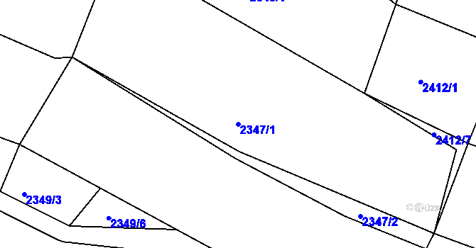 Parcela st. 2347/1 v KÚ Třešť, Katastrální mapa