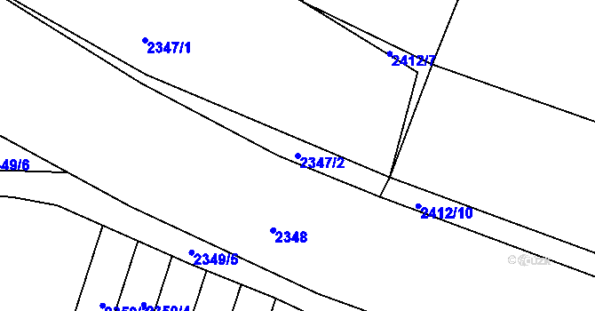 Parcela st. 2347/2 v KÚ Třešť, Katastrální mapa