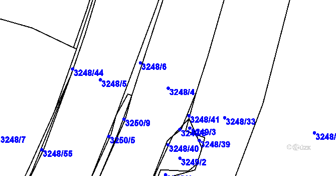 Parcela st. 3248/4 v KÚ Třešť, Katastrální mapa