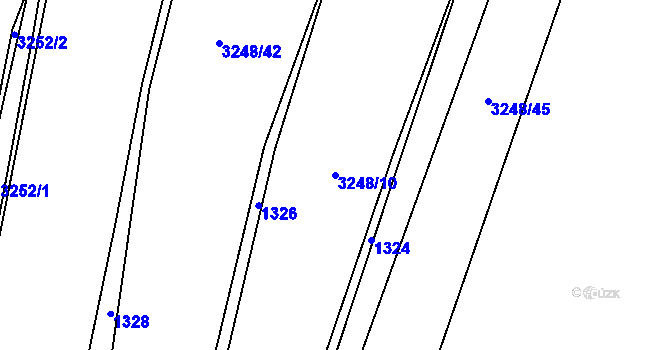 Parcela st. 3248/10 v KÚ Třešť, Katastrální mapa
