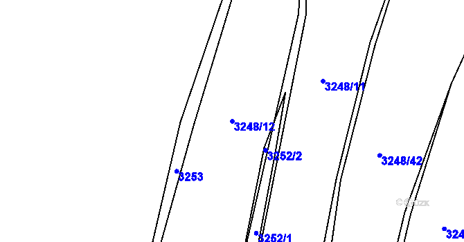 Parcela st. 3248/12 v KÚ Třešť, Katastrální mapa