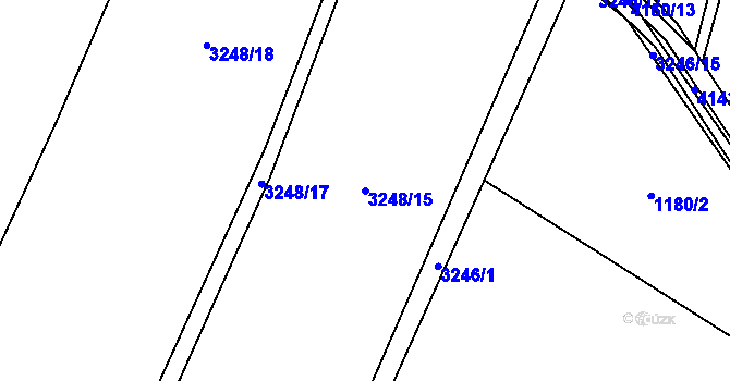 Parcela st. 3248/15 v KÚ Třešť, Katastrální mapa