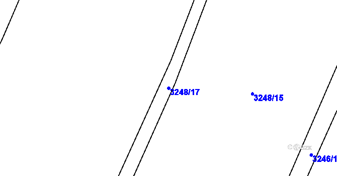 Parcela st. 3248/17 v KÚ Třešť, Katastrální mapa