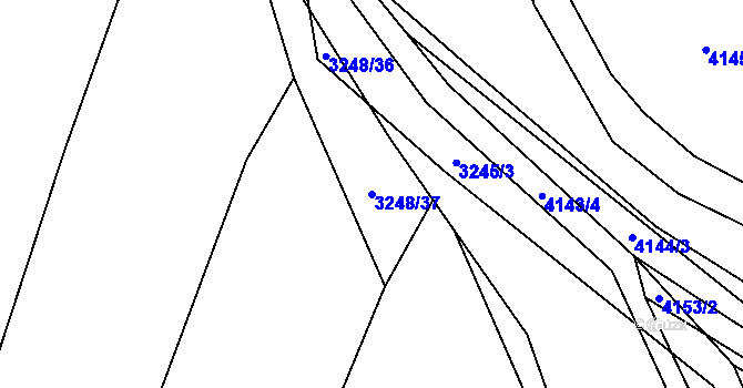 Parcela st. 3248/37 v KÚ Třešť, Katastrální mapa