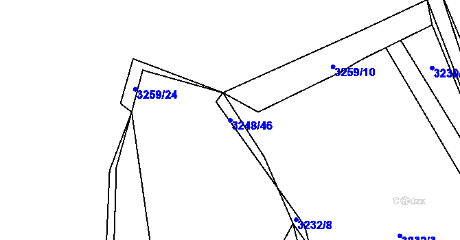 Parcela st. 3248/46 v KÚ Třešť, Katastrální mapa
