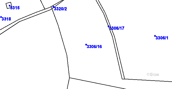 Parcela st. 3306/16 v KÚ Třešť, Katastrální mapa