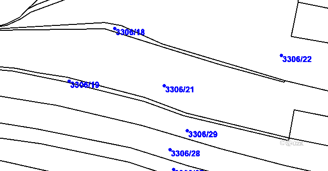 Parcela st. 3306/21 v KÚ Třešť, Katastrální mapa