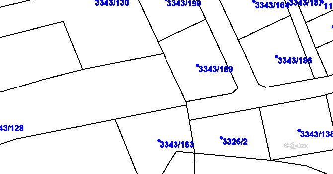 Parcela st. 3343/128 v KÚ Třešť, Katastrální mapa