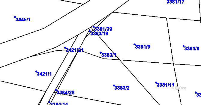 Parcela st. 3383/1 v KÚ Třešť, Katastrální mapa