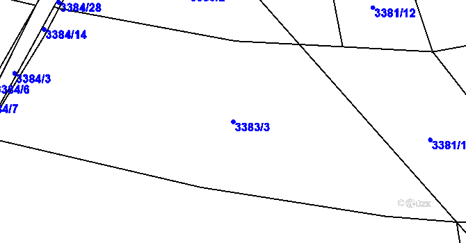 Parcela st. 3383/3 v KÚ Třešť, Katastrální mapa