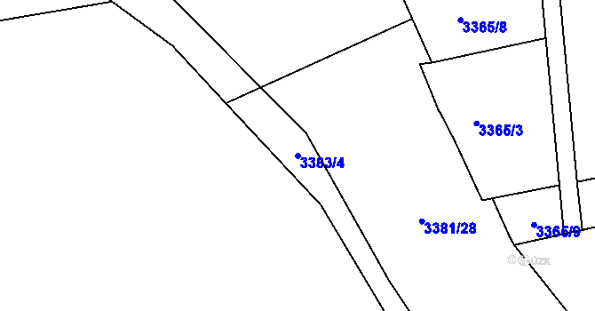 Parcela st. 3383/4 v KÚ Třešť, Katastrální mapa