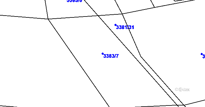 Parcela st. 3383/7 v KÚ Třešť, Katastrální mapa