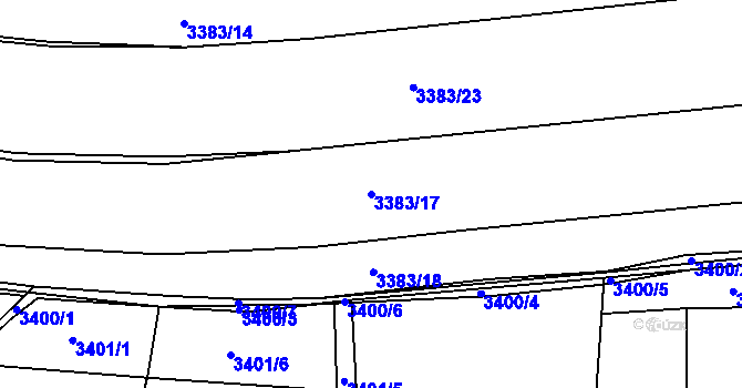Parcela st. 3383/17 v KÚ Třešť, Katastrální mapa