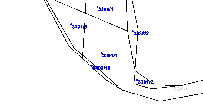 Parcela st. 3391/1 v KÚ Třešť, Katastrální mapa