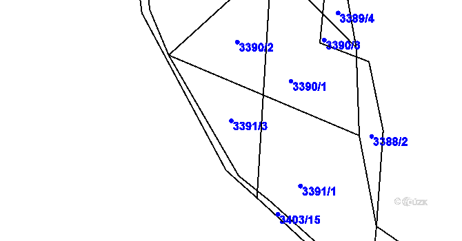 Parcela st. 3391/3 v KÚ Třešť, Katastrální mapa