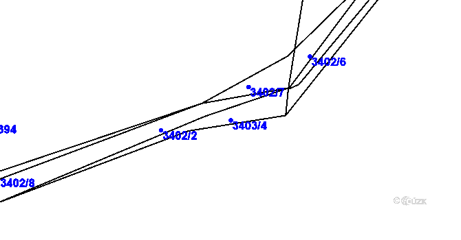 Parcela st. 3403/4 v KÚ Třešť, Katastrální mapa
