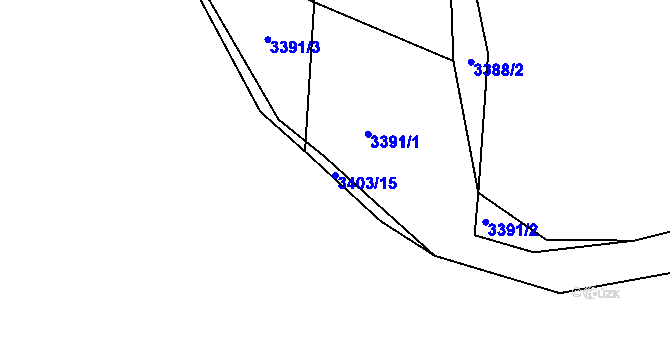 Parcela st. 3403/15 v KÚ Třešť, Katastrální mapa