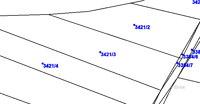 Parcela st. 3421/3 v KÚ Třešť, Katastrální mapa